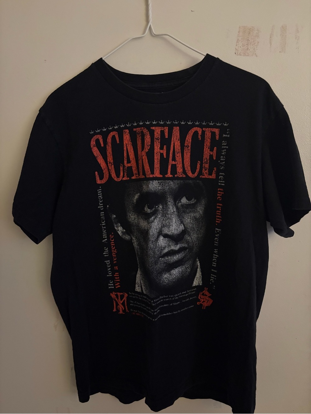 Scarface Graphic Black Tee with Red Print
